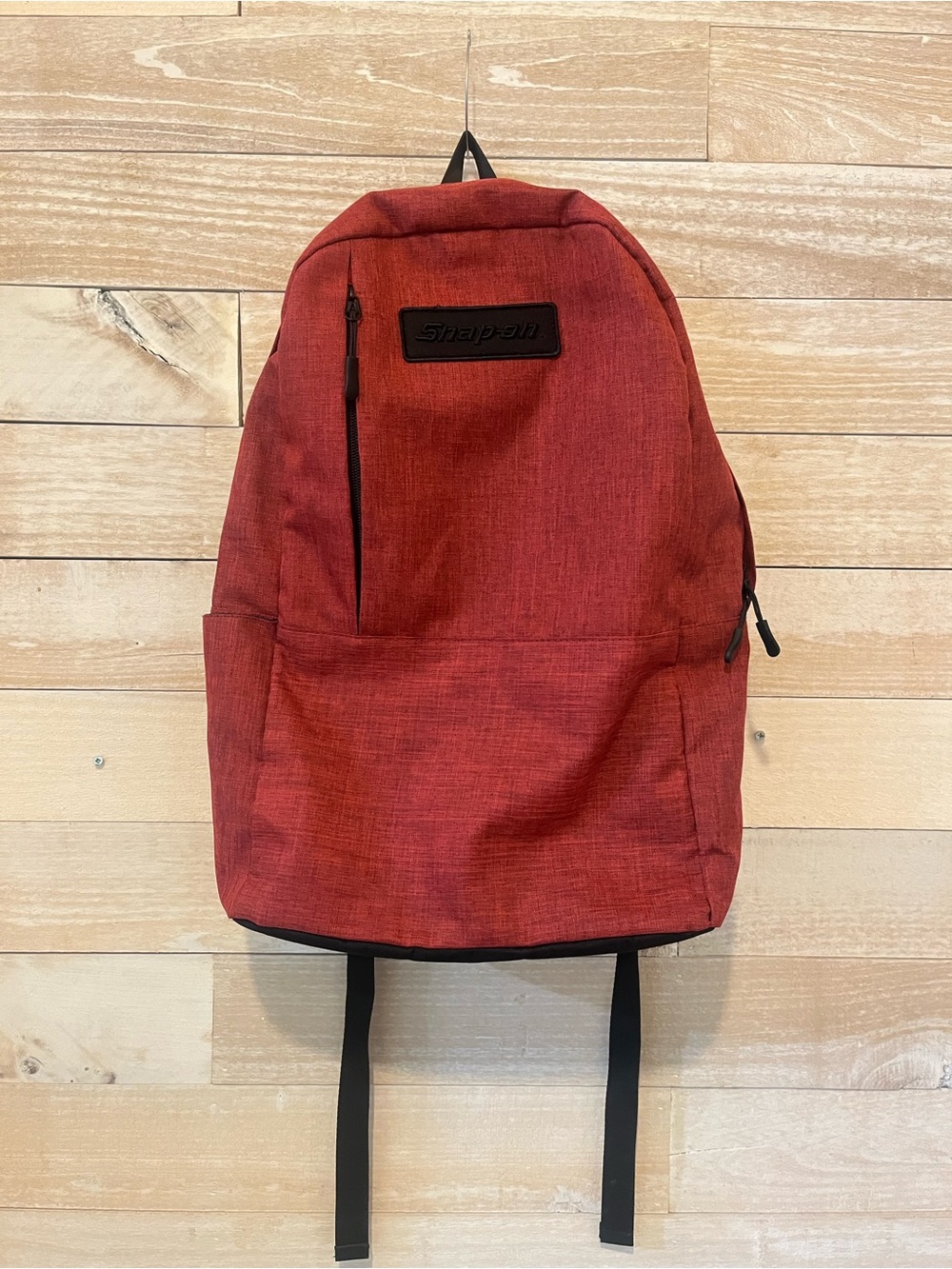Snap-on Red Everyday Backpack with Front Zip Pocket